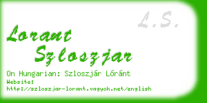 lorant szloszjar business card