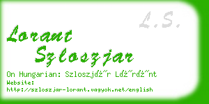 lorant szloszjar business card